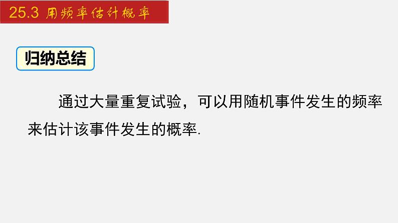 2024年人教版数学九上同步课件25.3 用频率估计概率第8页