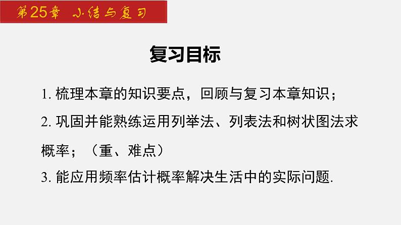 2024年人教版数学九上同步课件第25章 小结与复习第2页