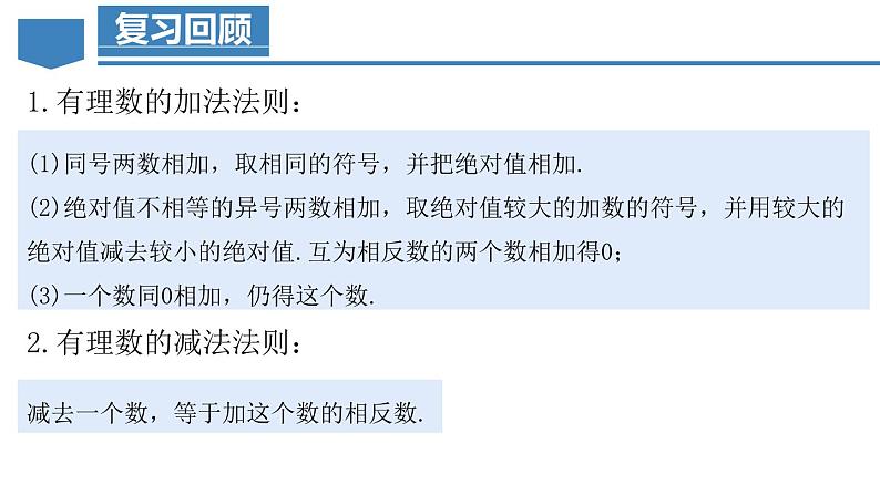 人教版数学七上同步教学课件1.3.2 有理数的减法（第二课时）第3页