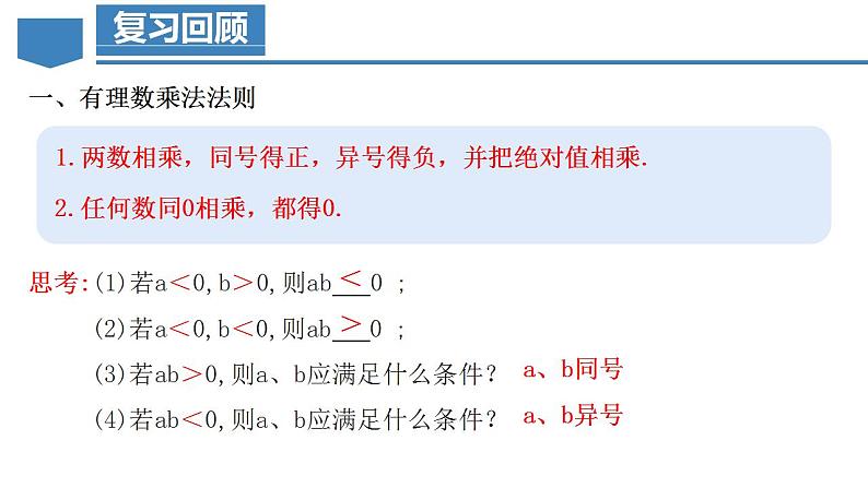 人教版数学七上同步教学课件1.4.1 有理数的乘法（第二课时）第3页