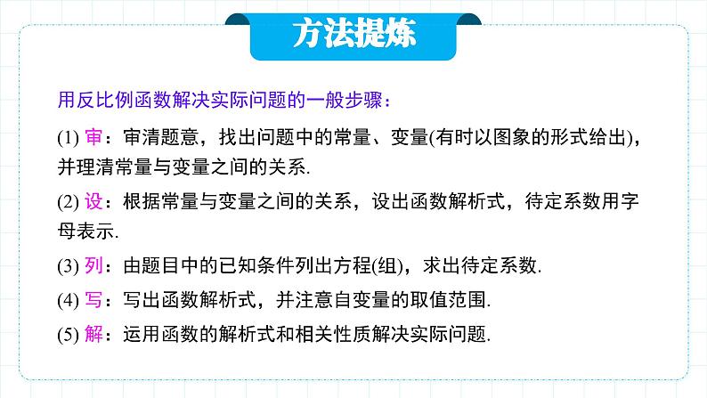 人教版九年级下册数学   26.2.1 实际问题与反比例函数（第一课时）  课件第8页