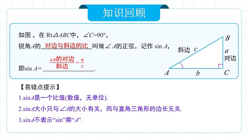 人教版九年级下册数学    28.1.2 锐角三角函数（第二课时）  课件第3页