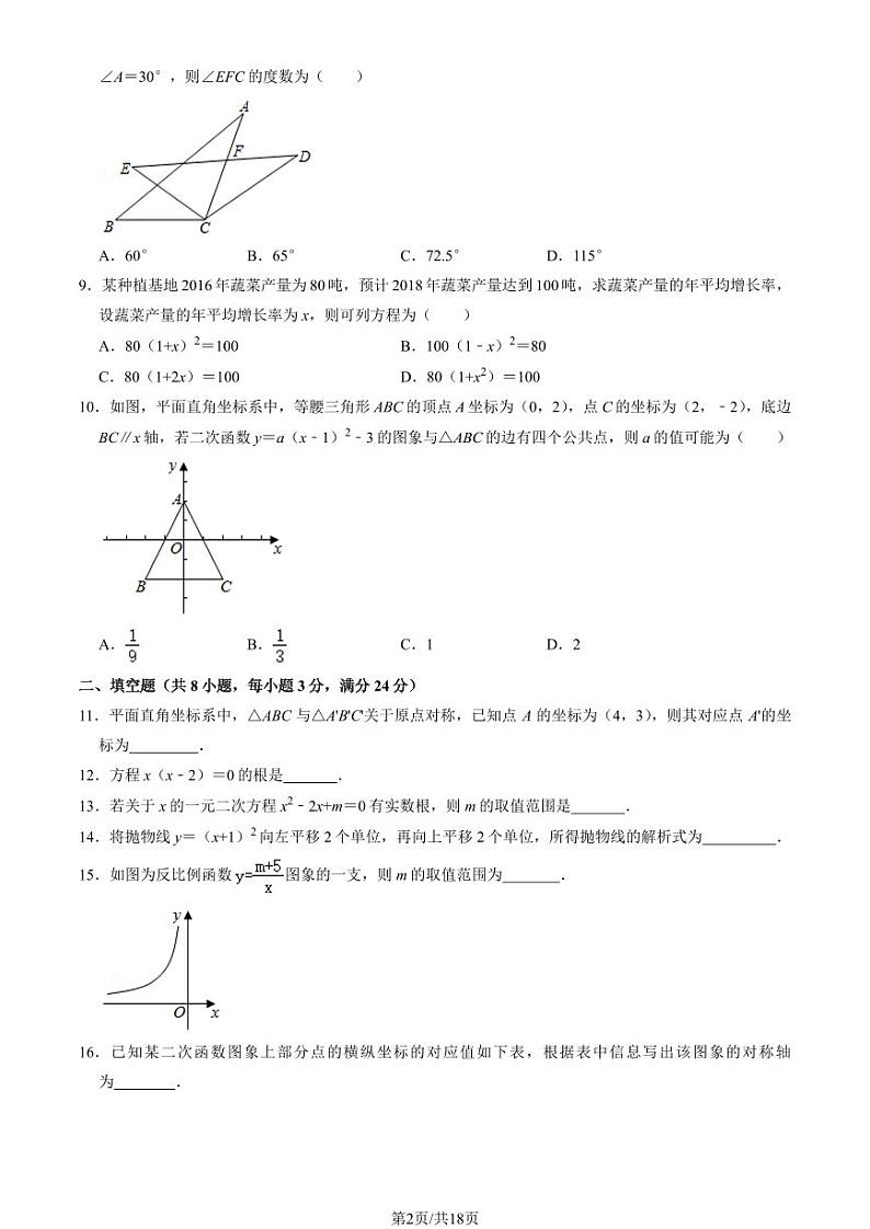 2020北京人大附中朝阳学校初三（上）期中数学试卷（教师版）第2页