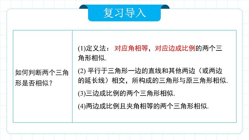 人教版九年级下册数学   27.2.1.3 相似三角形的判定（第三课时）  课件第4页