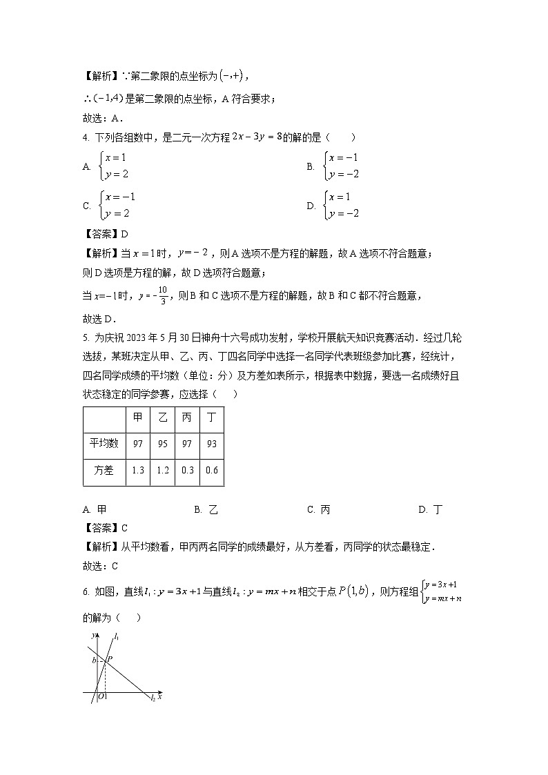 福建省三明市尤溪县2023-2024学年八年级（上）期末数学试卷（解析版）第2页