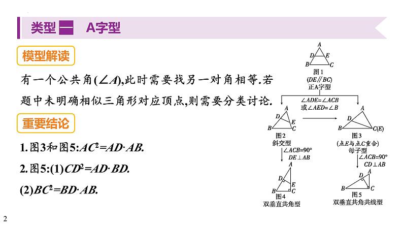 2025年河北中考数学一轮复习考点过关课件：常考相似模型第2页