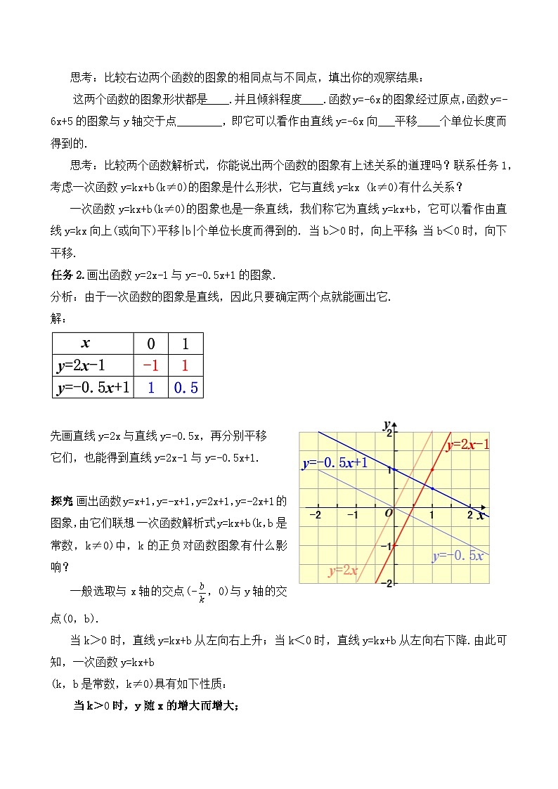 19.2.4 一次函数的图象与性质（教学设计）第2页