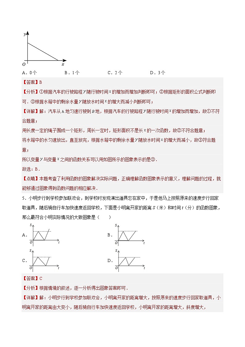 19.1.3 函数的图象（分层作业）【解析版】第3页