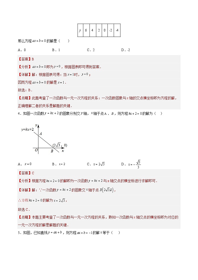 19.2.7 一次函数与一元一次方程（分层作业）【解析版】第2页