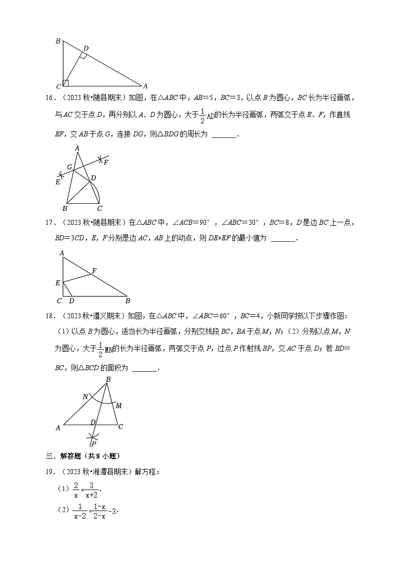 2024-2025学年期末试题重组练习（含解析）-数学八年级上册人教版第3页