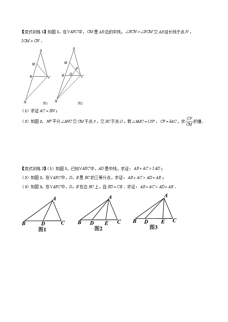 人教版数学八上期末复习专题02 全等三角形中的六种模型梳理（原卷版）第2页