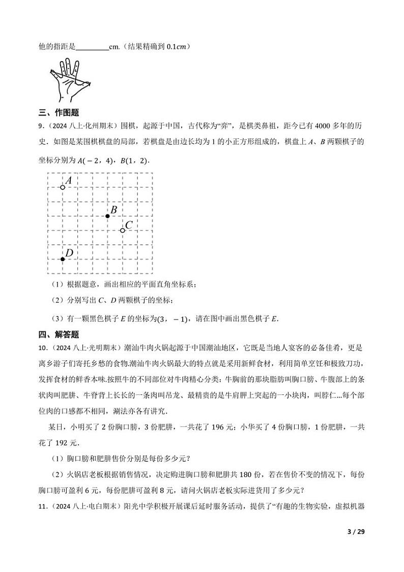 情境型～广东省(北师版)试卷八年级(上)数学期末复习第3页