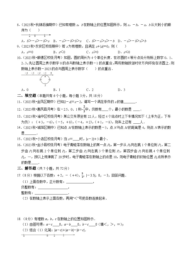 最新人教 2024-2025年数学人教版七年级上册第1单元有理数难点检测卷（原卷）第2页
