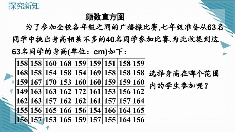 人教版初中数学七年级下学册12.2.2 直方图课件第4页