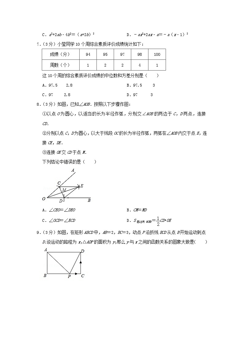 山东省潍坊市2024年中考数学水平提升模拟试题（含解析）第2页