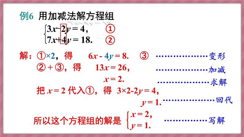 第2课时 用加减消元法解稍复杂的二元一次方程组第5页