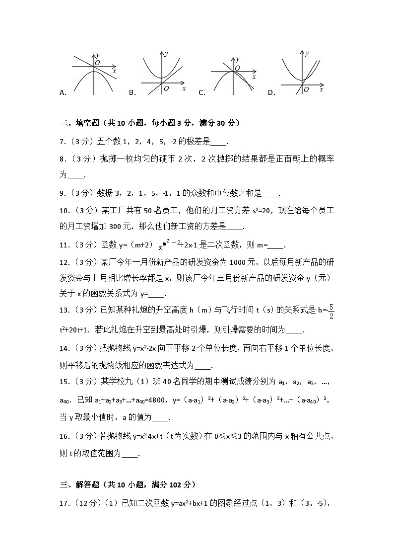 人教部编版数学九年级上册期中测试卷2（Word版，附答案）第2页