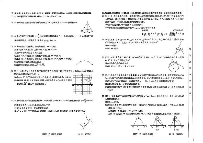 甘肃省定西市临洮县2024-2025学年九年级上学期1月期末考试数学试题第2页