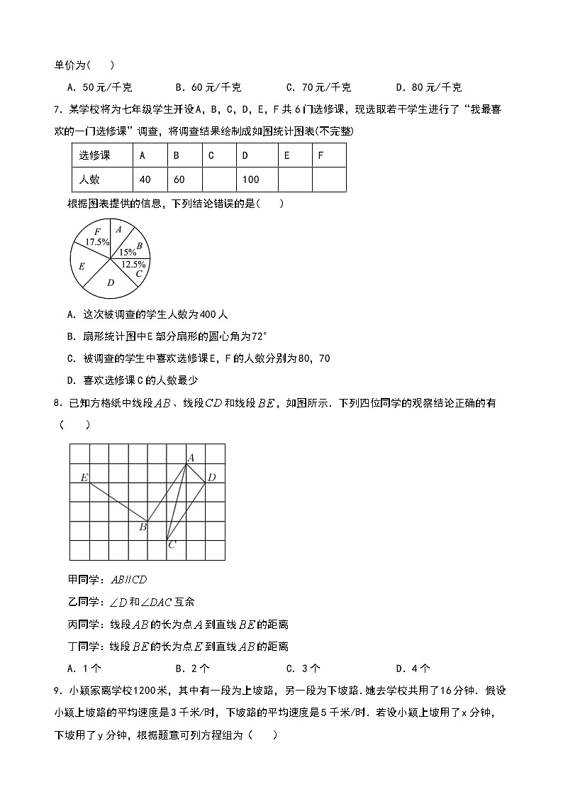 浙教版数学七年级下册 期末培优检测第2页