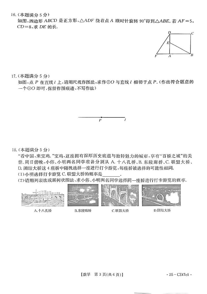 陕西省延安市志丹县2024-2025学年九年级上学期1月期末考试数学试题第3页