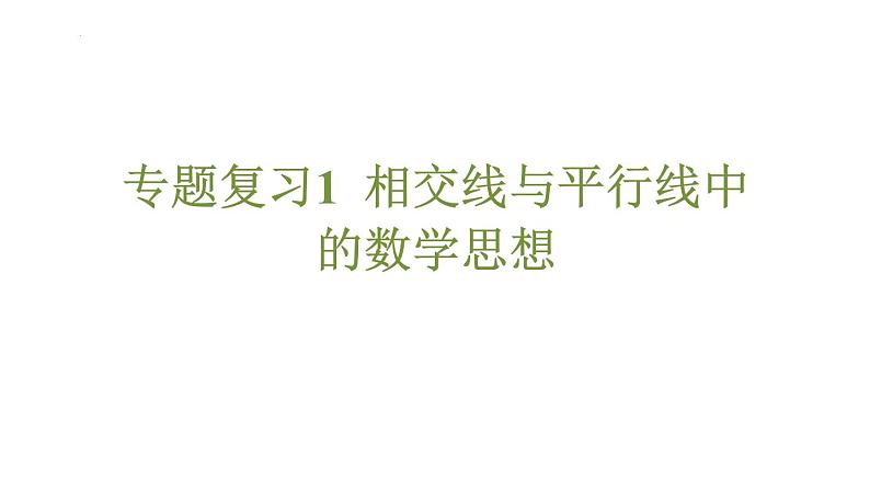 专题复习1 相交线与平行线中的数学思想（课件）人教版（2024）数学七年级下册第1页