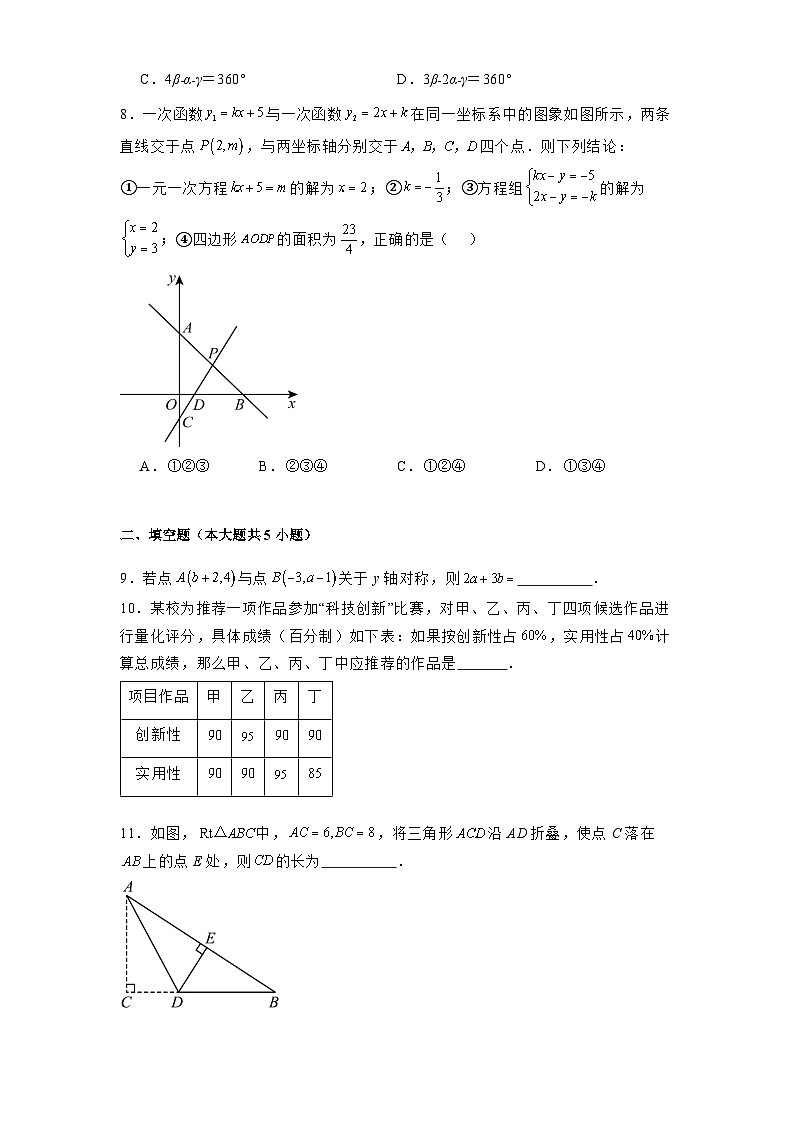 广东省深圳市光明区2024-2025学年八年级上学期期末 数学模拟试卷（含解析）第3页