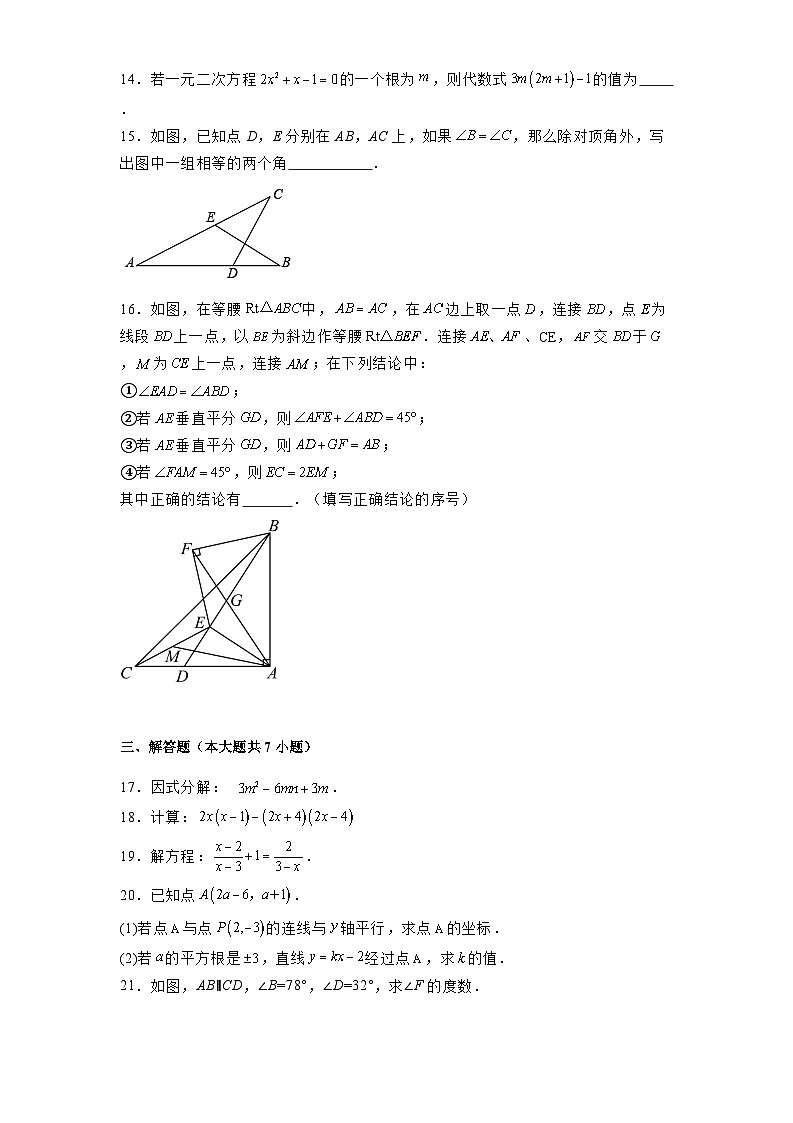 广西柳州市2024-2025学年八年级上学期期末 数学模拟测试题（含解析）第3页