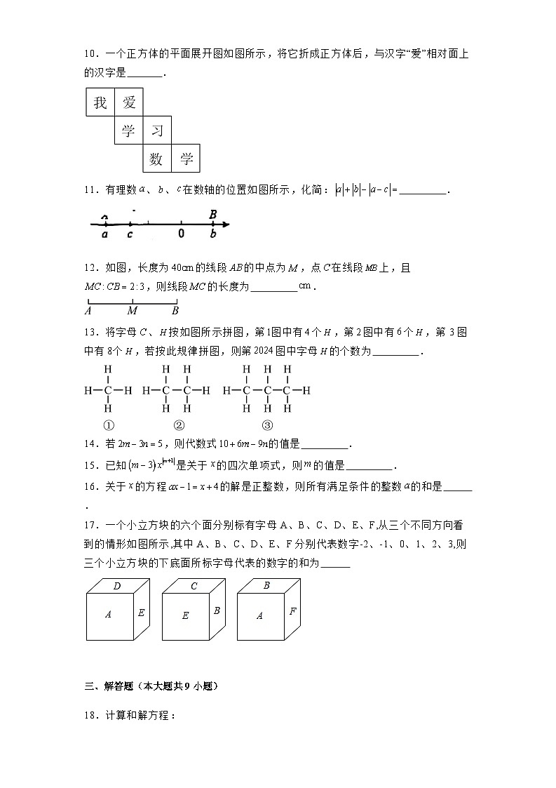 四川省成都市树德实验中学2024-2025学年七年级上学期12月月考 数学试题（含解析）第2页