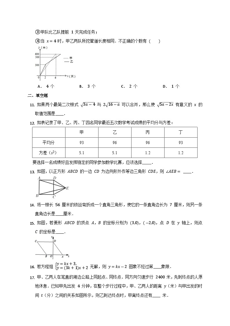 人教版数学八年级下册期末复习综合试卷第3页