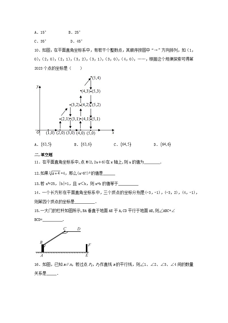人教版七年级数学下册期中培优训练试题第2页