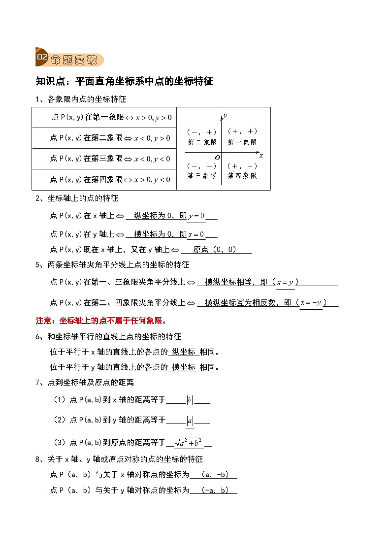 中考数学一轮复习真题探究+变式训练专题06 平面直角坐标系（4大考点）（原卷版）第3页