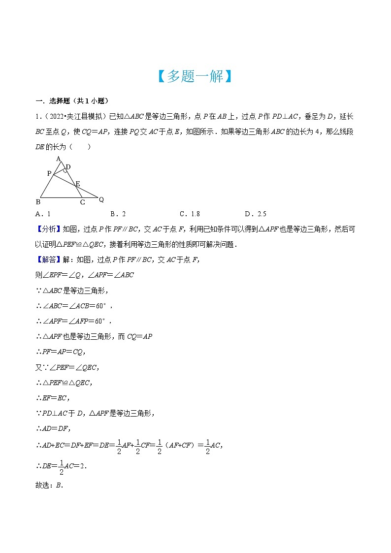 中考数学二轮培优训练第09讲 等腰三角形与正方形中的半角模型（解析版）第2页