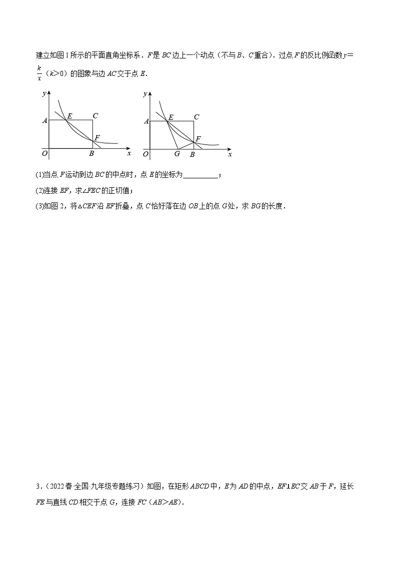 中考数学二轮培优训练第14讲 相似三角形中的“一线三等角”模型（原卷版）第2页