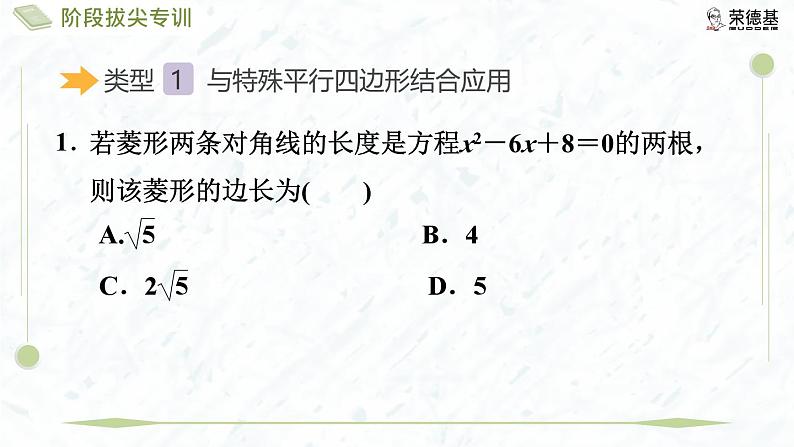 阶段拔尖专训8 一元二次方程的求解与几何图形结合第3页