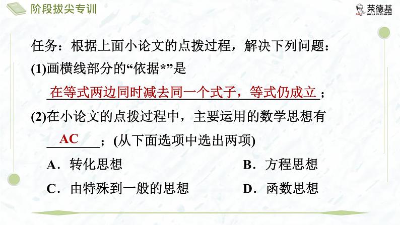 阶段拔尖专训1 与正方形有关的模型第6页