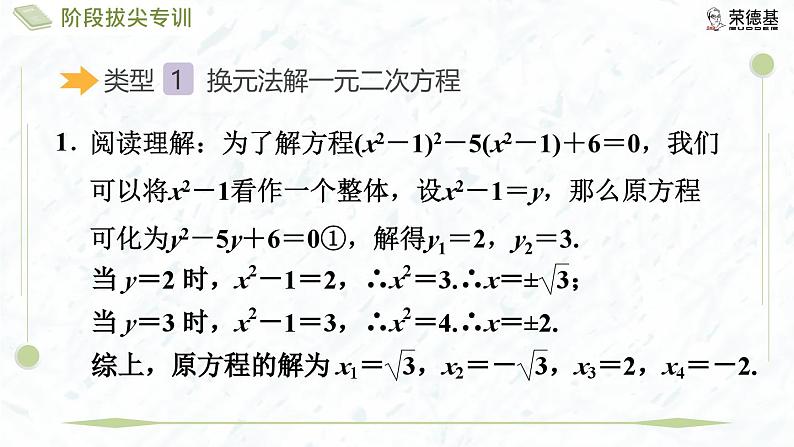 阶段拔尖专训10 与一元二次方程求解有关的阅读理解题第3页