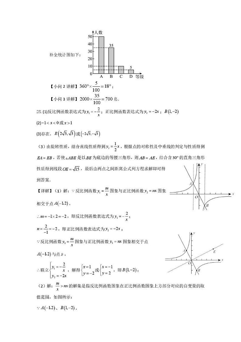 湖南省岳阳市云溪区云溪十校联考2024-2025学年九年级上学期1月期末考试数学试题答案第3页