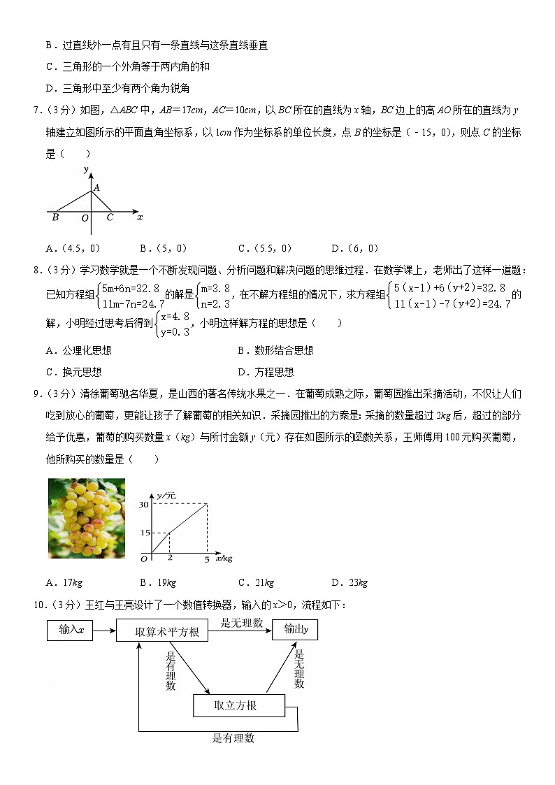 2024-2025学年山西省太原市晋源区部分学校八年级（上）期末数学试卷第2页