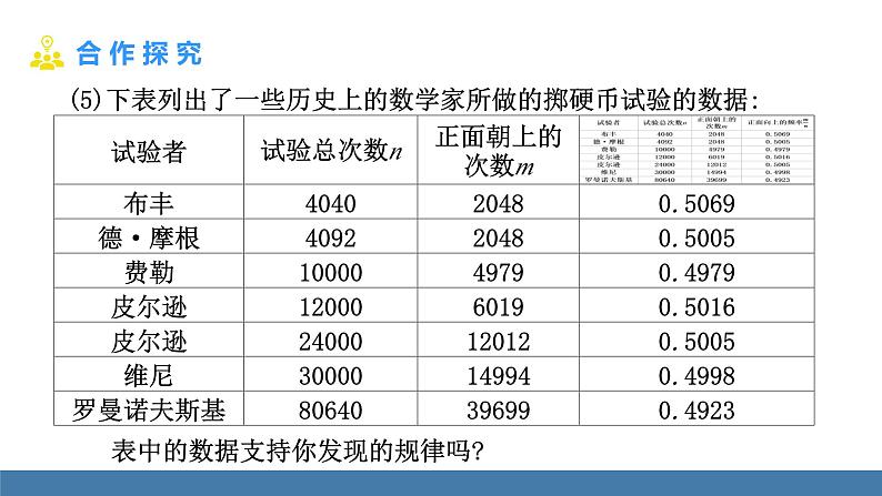 北师大版（2024）七年级数学（下）课件 3.2频率的稳定性 第2课时 用频率估计概率第7页