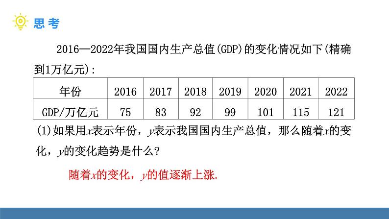 北师大版（2024）七年级数学（下）课件 6.2 用表格表示变量之间的关系第8页