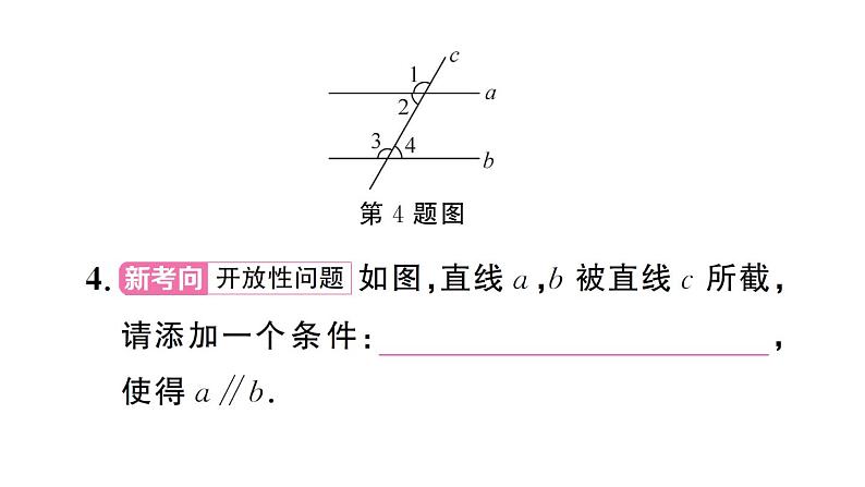 初中数学新人教版七年级下册7.2.2第2课时 平行线的判定的综合运用 作业课件2025春第5页