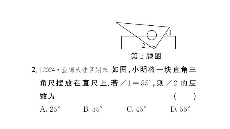 初中数学新人教版七年级下册7.2.3第1课时 平行线的性质 作业课件2025春第3页