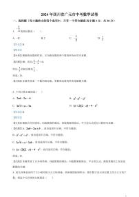 2024年四川省广元市中考数学模拟试题（解析版）