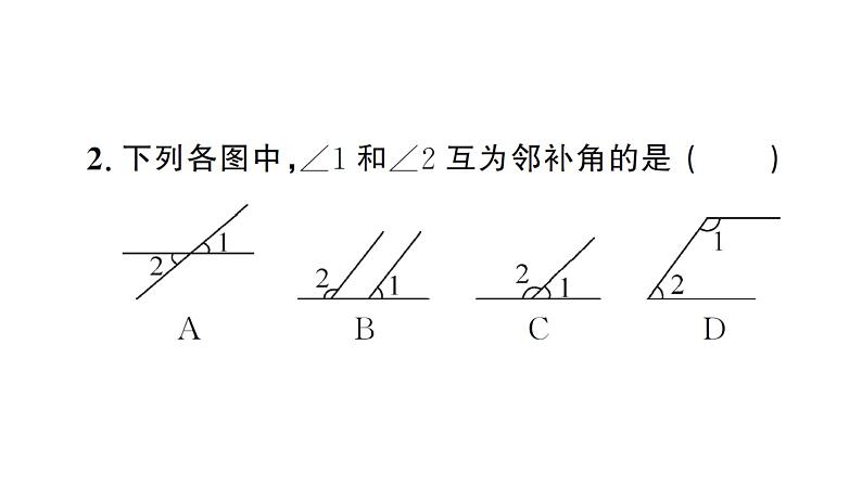 7.1.1 两条直线相交（习题课件）2024-2025学年人教版七年级数学下册第3页