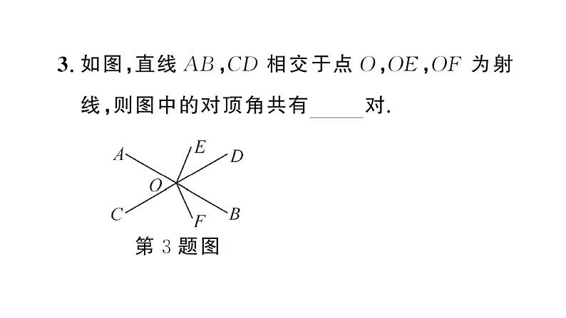 7.1.1 两条直线相交（习题课件）2024-2025学年人教版七年级数学下册第4页