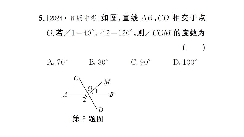 7.1.1 两条直线相交（习题课件）2024-2025学年人教版七年级数学下册第6页