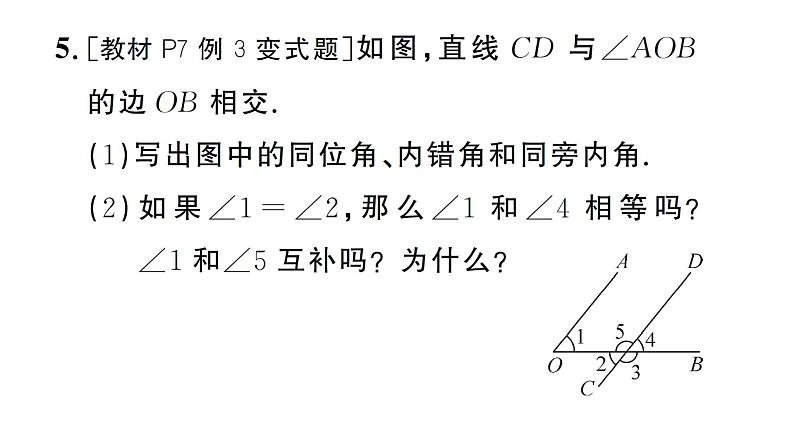 7.1.3 两条直线被第三条直线所截（习题课件）2024-2025学年人教版七年级数学下册第6页