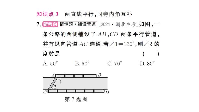 7.2.3第1课时 平行线的性质（习题课件）2024-2025学年人教版七年级数学下册第8页