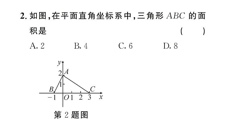 初中数学新人教版七年级下册第九章专题一1 坐标与面积1——知坐标求面积作业课件2025春第4页