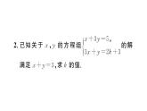 初中数学新人教版七年级下册第十章专题一8 含参数的二元一次方程组作业课件2025春